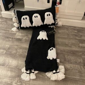COPY - RACHEL ZOE BLACK GHOST THROW AND MATCHING PILLOW! AS SEEN ON TIKTOK!